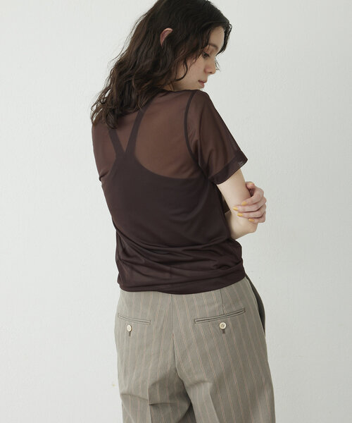 THE PAUSE（ザ ポーズ）の「【THE PAUSE】ハイゲージチュールTシャツ（Tシャツ/カットソー・レディース・ブラウン/ベージュ・FREE）」の20枚目の写真