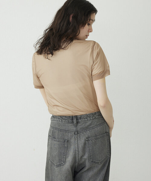 THE PAUSE（ザ ポーズ）の「【THE PAUSE】ハイゲージチュールTシャツ（Tシャツ/カットソー・レディース・ブラウン/ベージュ・FREE）」の3枚目の写真