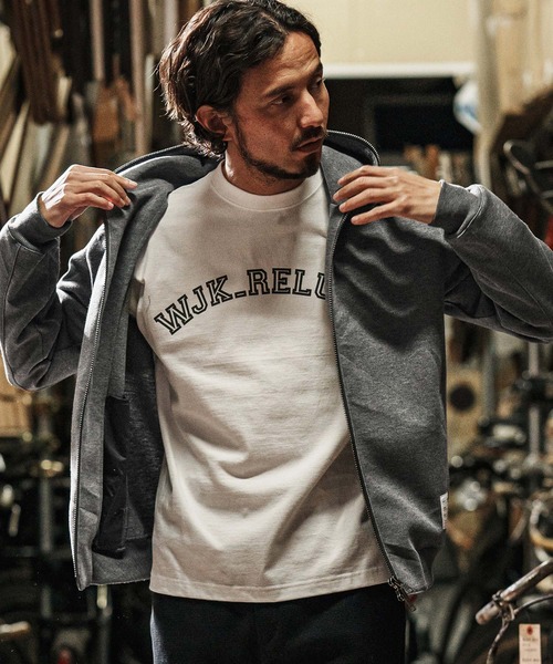 wjk reluxe(ダブルジェーケーリラックス)の「mpa3721-cardboard knit zip up hoodie ジップパーカー(パーカー・メンズ・ブラック/チャコール/トップグレー・L/S/M)」の11枚目の写真