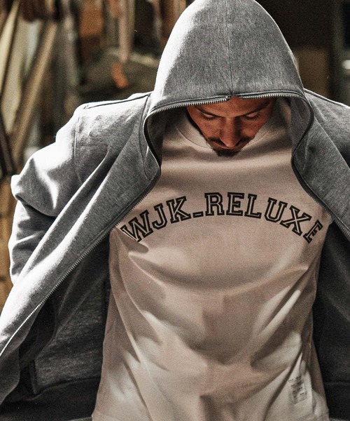 wjk reluxe(ダブルジェーケーリラックス)の「mpa3721-cardboard knit zip up hoodie ジップパーカー(パーカー・メンズ・ブラック/チャコール/トップグレー・L/S/M)」の13枚目の写真