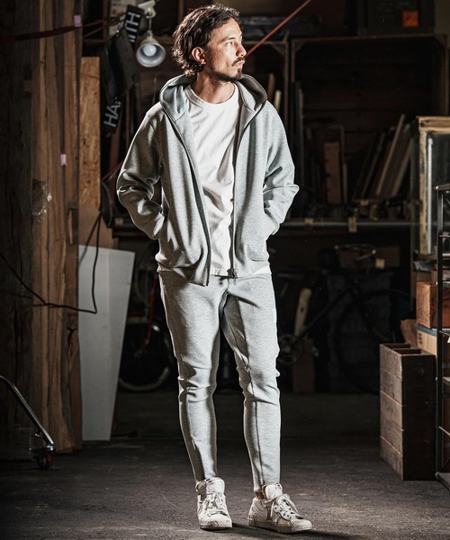 wjk reluxe(ダブルジェーケーリラックス)の「mpa3721-cardboard knit zip up hoodie ジップパーカー(パーカー・メンズ・ブラック/チャコール/トップグレー・L/S/M)」の14枚目の写真