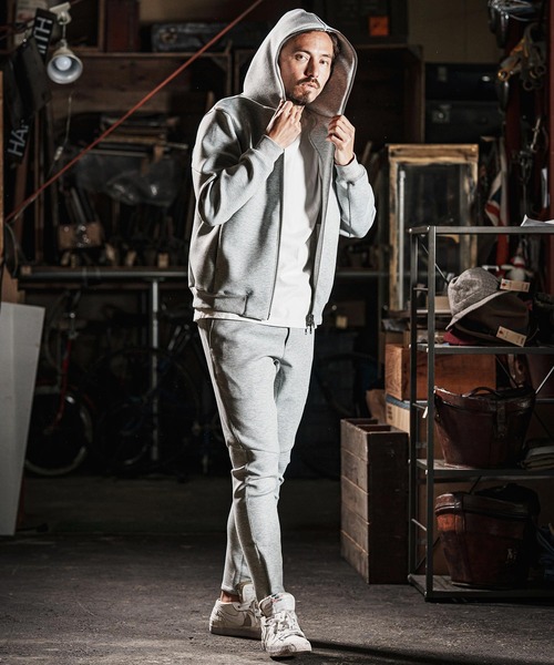 wjk reluxe(ダブルジェーケーリラックス)の「mpa3721-cardboard knit zip up hoodie ジップパーカー(パーカー・メンズ・ブラック/チャコール/トップグレー・L/S/M)」の15枚目の写真
