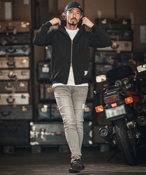 wjk reluxe(ダブルジェーケーリラックス)の「mpa3721-cardboard knit zip up hoodie ジップパーカー(パーカー・メンズ・ブラック/チャコール/トップグレー・L/S/M)」の22枚目の写真