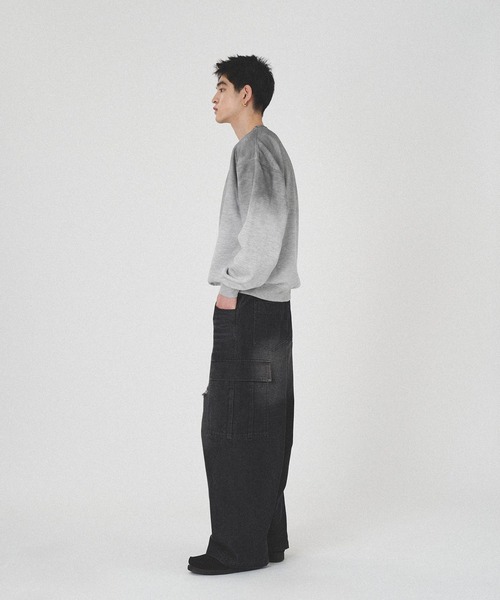 kutir(クティール)の「SPRAY PROCESSING PULLOVER SWEAT/スプレー加工プルオーバースウェット(スウェット・メンズ・ブラック/ブラック系/杢グレー/グレー系・MEDIUM/LARGE)」の10枚目の写真