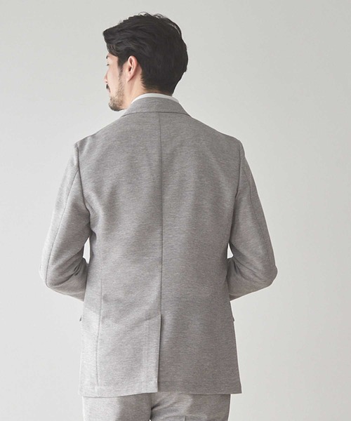 UNION STATION（ユニオンステーション）の「【セットアップ対応可】カラミ織り ノッチドラペル サマージャケット（テーラードジャケット・メンズ・ライトグレー/ネイビー・S/M/L/LL）」の5枚目の写真