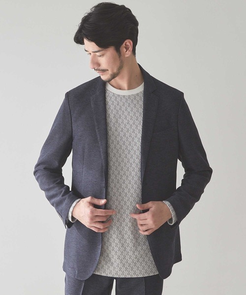 UNION STATION（ユニオンステーション）の「【セットアップ対応可】カラミ織り ノッチドラペル サマージャケット（テーラードジャケット・メンズ・ライトグレー/ネイビー・S/M/L/LL）」の7枚目の写真
