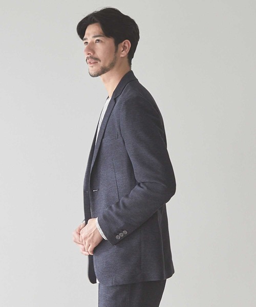 UNION STATION（ユニオンステーション）の「【セットアップ対応可】カラミ織り ノッチドラペル サマージャケット（テーラードジャケット・メンズ・ライトグレー/ネイビー・S/M/L/LL）」の8枚目の写真