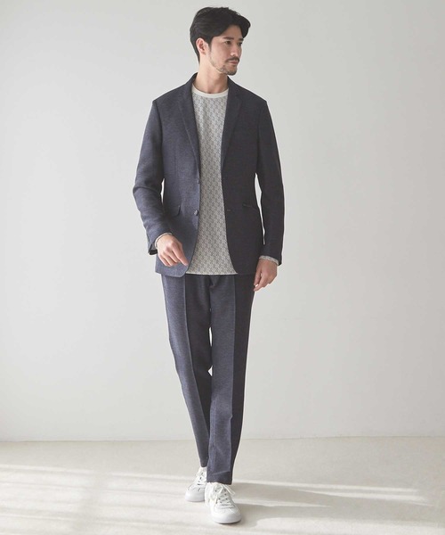 UNION STATION（ユニオンステーション）の「【セットアップ対応可】カラミ織り ノッチドラペル サマージャケット（テーラードジャケット・メンズ・ライトグレー/ネイビー・S/M/L/LL）」の10枚目の写真