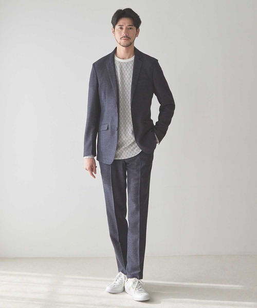 UNION STATION（ユニオンステーション）の「【セットアップ対応可】カラミ織り ノッチドラペル サマージャケット（テーラードジャケット・メンズ・ライトグレー/ネイビー・S/M/L/LL）」の11枚目の写真
