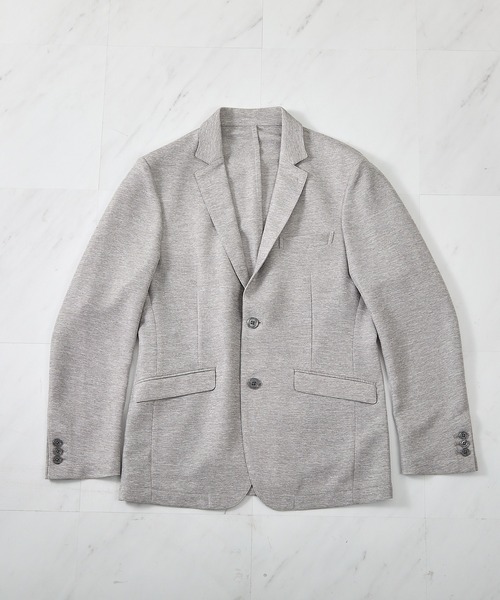 UNION STATION（ユニオンステーション）の「【セットアップ対応可】カラミ織り ノッチドラペル サマージャケット（テーラードジャケット・メンズ・ライトグレー/ネイビー・S/M/L/LL）」の12枚目の写真