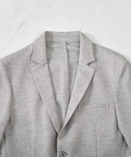 UNION STATION（ユニオンステーション）の「【セットアップ対応可】カラミ織り ノッチドラペル サマージャケット（テーラードジャケット・メンズ・ライトグレー/ネイビー・S/M/L/LL）」の13枚目の写真