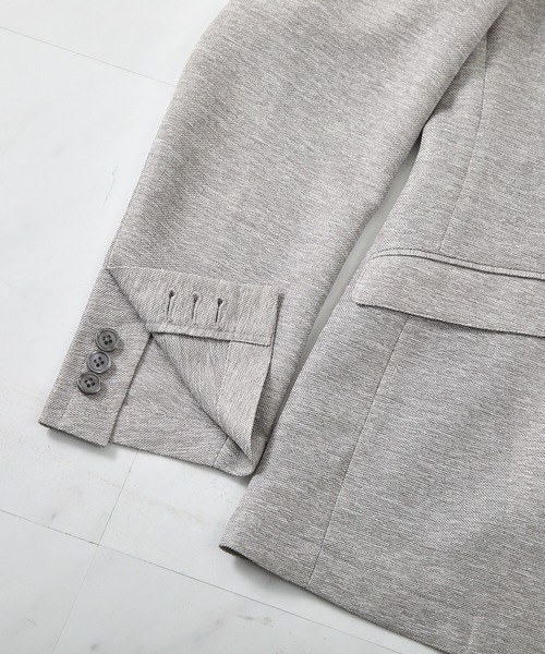 UNION STATION（ユニオンステーション）の「【セットアップ対応可】カラミ織り ノッチドラペル サマージャケット（テーラードジャケット・メンズ・ライトグレー/ネイビー・S/M/L/LL）」の16枚目の写真