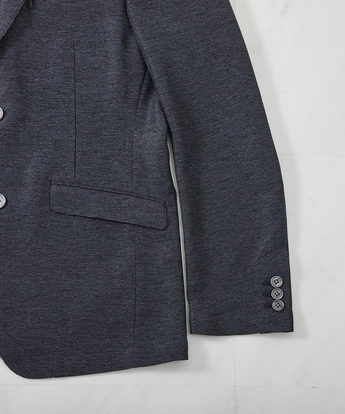 UNION STATION（ユニオンステーション）の「【セットアップ対応可】カラミ織り ノッチドラペル サマージャケット（テーラードジャケット・メンズ・ライトグレー/ネイビー・S/M/L/LL）」の21枚目の写真