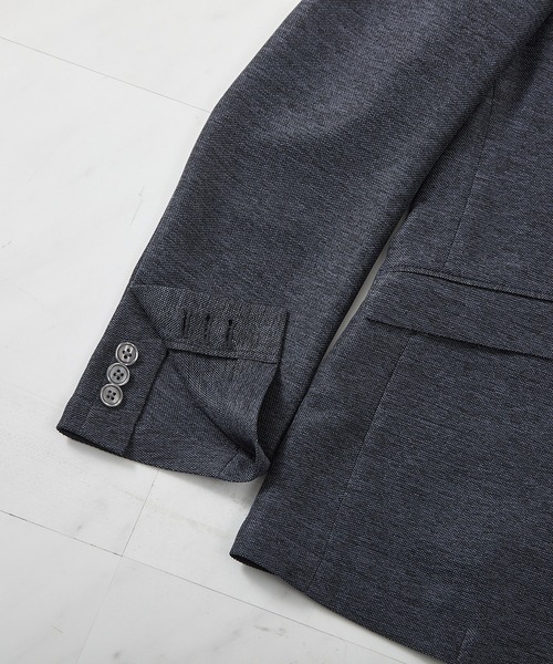 UNION STATION（ユニオンステーション）の「【セットアップ対応可】カラミ織り ノッチドラペル サマージャケット（テーラードジャケット・メンズ・ライトグレー/ネイビー・S/M/L/LL）」の22枚目の写真