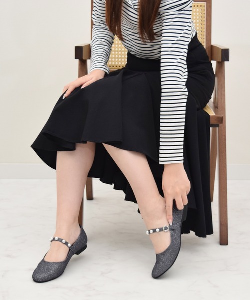 Bridget Birkin(ブリジットバーキン)の「【Bridget Birkin】パール付きメリージェーンパンプス(551528)(パンプス・レディース・シルバー系その他/ブラック系その他/ブラック・23/24.5/23.5/24/22.5)」の11枚目の写真