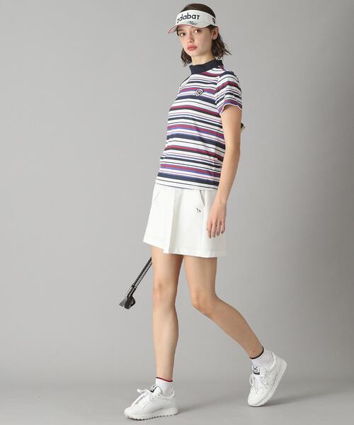 adabat（アダバット）の「◆【新レーベル ADABAT NAVY】吸水速乾/接触冷感 マルチボーダーモックネックT（Tシャツ/カットソー・レディース・ホワイト系3・42/40/38/36）」の5枚目の写真