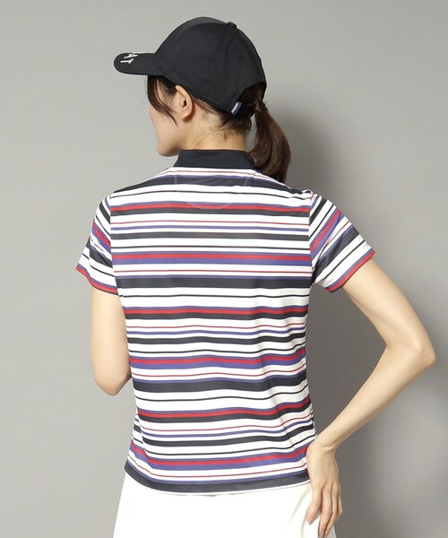 adabat（アダバット）の「◆【新レーベル ADABAT NAVY】吸水速乾/接触冷感 マルチボーダーモックネックT（Tシャツ/カットソー・レディース・ホワイト系3・42/40/38/36）」の9枚目の写真