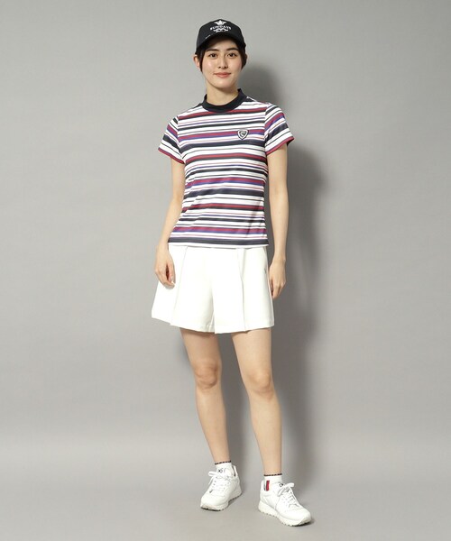 adabat（アダバット）の「◆【新レーベル ADABAT NAVY】吸水速乾/接触冷感 マルチボーダーモックネックT（Tシャツ/カットソー・レディース・ホワイト系3・42/40/38/36）」の10枚目の写真
