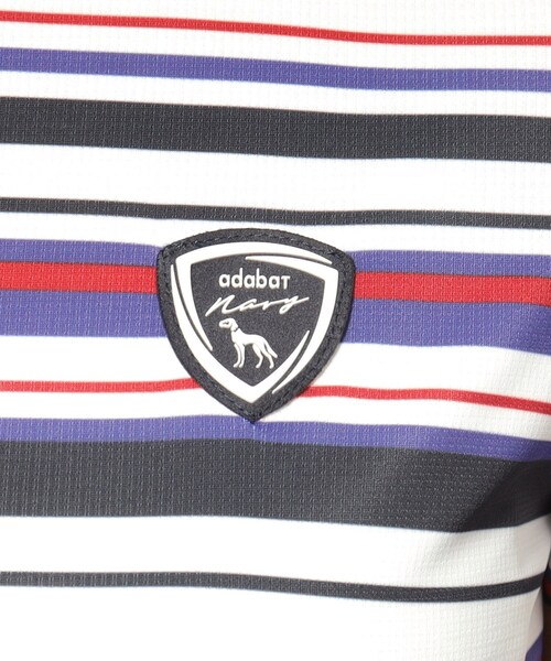 adabat（アダバット）の「◆【新レーベル ADABAT NAVY】吸水速乾/接触冷感 マルチボーダーモックネックT（Tシャツ/カットソー・レディース・ホワイト系3・42/40/38/36）」の12枚目の写真