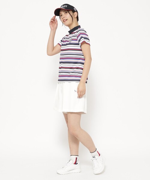 adabat（アダバット）の「◆【新レーベル ADABAT NAVY】吸水速乾/接触冷感 マルチボーダーモックネックT（Tシャツ/カットソー・レディース・ホワイト系3・42/40/38/36）」の14枚目の写真