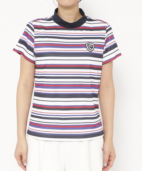 adabat（アダバット）の「◆【新レーベル ADABAT NAVY】吸水速乾/接触冷感 マルチボーダーモックネックT（Tシャツ/カットソー・レディース・ホワイト系3・42/40/38/36）」の17枚目の写真