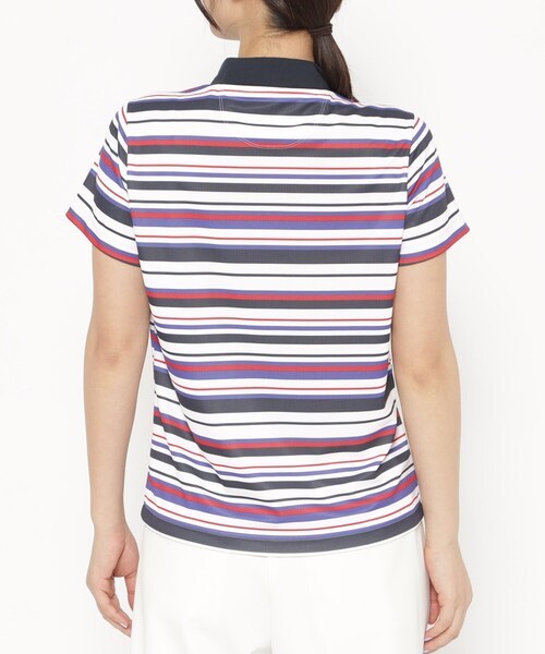 adabat（アダバット）の「◆【新レーベル ADABAT NAVY】吸水速乾/接触冷感 マルチボーダーモックネックT（Tシャツ/カットソー・レディース・ホワイト系3・42/40/38/36）」の19枚目の写真