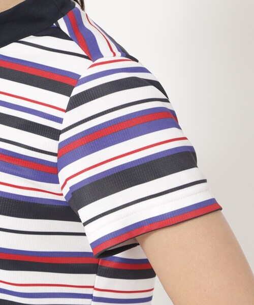 adabat（アダバット）の「◆【新レーベル ADABAT NAVY】吸水速乾/接触冷感 マルチボーダーモックネックT（Tシャツ/カットソー・レディース・ホワイト系3・42/40/38/36）」の21枚目の写真