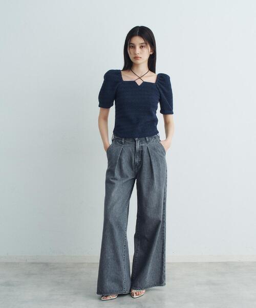 CODE A（コードエー）の「NEEDBY heritage ＊ CODE A｜AARON（デニムパンツ・レディース・グレー・24/25/26）」の15枚目の写真