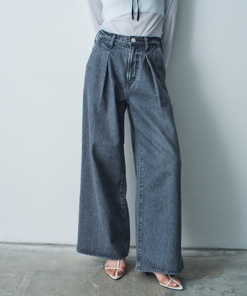 CODE A（コードエー）の「NEEDBY heritage ＊ CODE A｜AARON（デニムパンツ・レディース・グレー・24/25/26）」の3枚目の写真