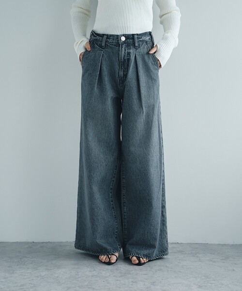CODE A（コードエー）の「NEEDBY heritage ＊ CODE A｜AARON（デニムパンツ・レディース・グレー・24/25/26）」の11枚目の写真