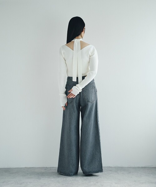 CODE A（コードエー）の「NEEDBY heritage ＊ CODE A｜AARON（デニムパンツ・レディース・グレー・24/25/26）」の13枚目の写真