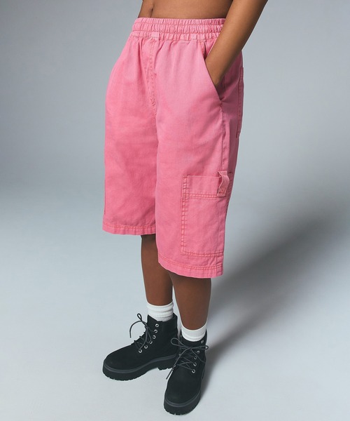 X-girl（エックスガール）の「FADED FACE EASY HALF PANTS（その他パンツ・レディース・ブラック/グレー/ピンク・S/M）」の6枚目の写真