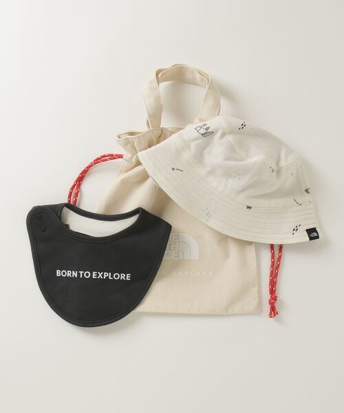 THE NORTH FACE(ザノースフェイス)の「ザ ノース フェイス THE NORTH FACE Baby Hat Bib Set_ハット ビブセット(ベビー)(その他ベビー用品・キッズ・ホワイト/ピンク/グリーン・J/M)」の2枚目の写真
