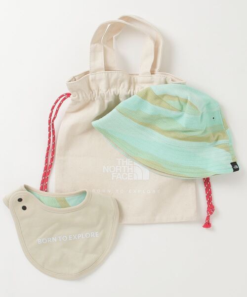THE NORTH FACE(ザノースフェイス)の「ザ ノース フェイス THE NORTH FACE Baby Hat Bib Set_ハット ビブセット(ベビー)(その他ベビー用品・キッズ・ホワイト/ピンク/グリーン・J/M)」の3枚目の写真