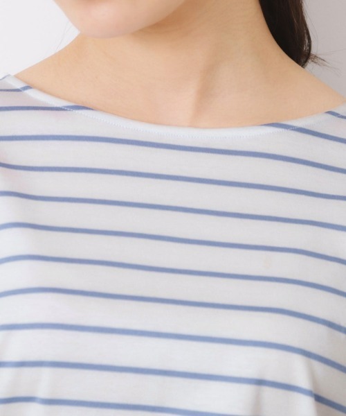 couture brooch（クチュールブローチ）の「【接触冷感・洗える・UV機能付き・二の腕カバー】デイジー＆リボン エンブロドルマントップス（Tシャツ/カットソー・レディース・ブラック/オフホワイト/ブルー系7/ピンク/オリーブ/ブラウン系その他/ブラック系2・38/36/42）」の8枚目の写真