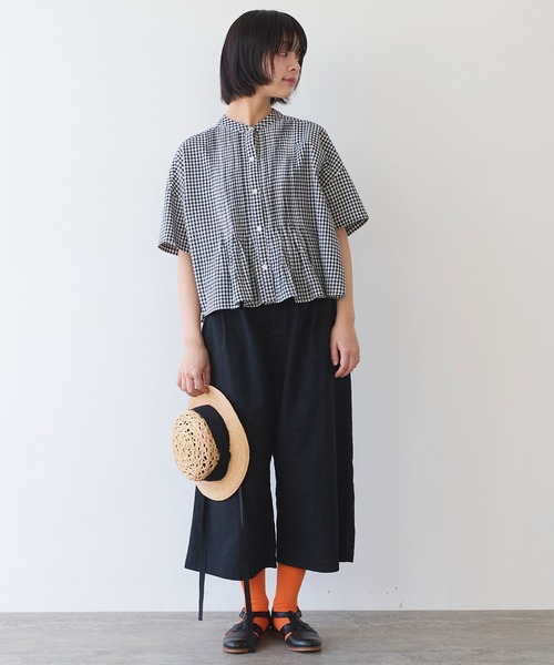 bulle de savon（ビュルデサボン）の「gingham pin tuck ブラウス（シャツ/ブラウス・レディース・ブラック/ブルー・FREE）」の10枚目の写真