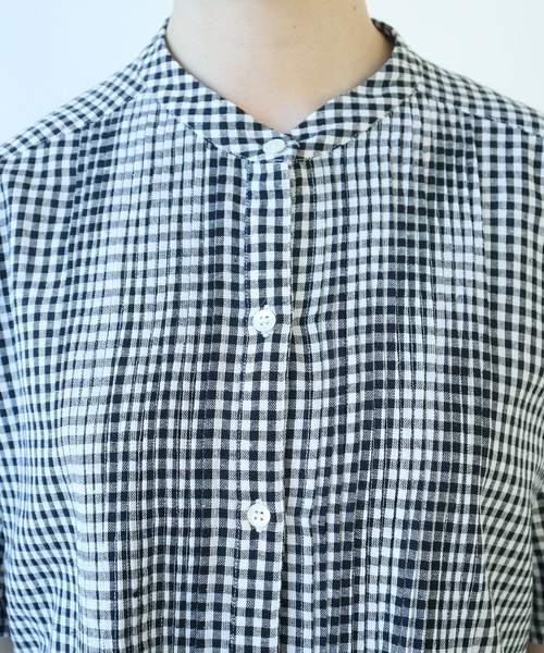 bulle de savon（ビュルデサボン）の「gingham pin tuck ブラウス（シャツ/ブラウス・レディース・ブラック/ブルー・FREE）」の20枚目の写真