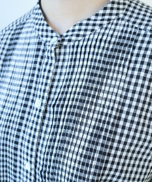 bulle de savon（ビュルデサボン）の「gingham pin tuck ブラウス（シャツ/ブラウス・レディース・ブラック/ブルー・FREE）」の21枚目の写真