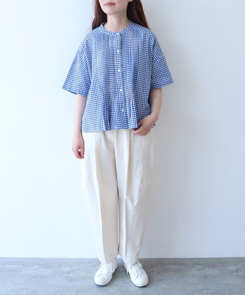△gingham pin tuck ブラウス（シャツ/ブラウス）｜bulle de