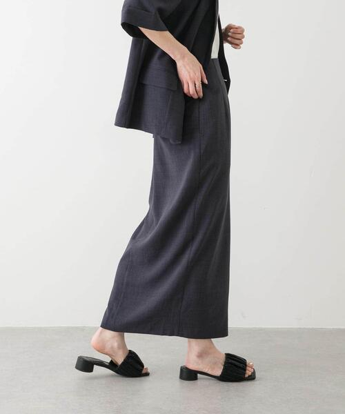 SENSE OF PLACE by URBAN RESEARCH（センスオブプレイスバイアーバンリサーチ）の「『UR TECH DRYLUXE』リネンライクスリットタイトスカート（スカート・レディース・ブラック/ライトベージュ/ブルー/ネイビー/チャコールグレー・X-SMALL/SMALL/MEDIUM/LARGE/TALL）」の19枚目の写真