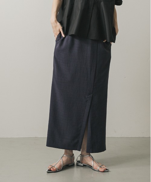 セール】『UR TECH DRYLUXE』リネンライクスリットタイトスカート