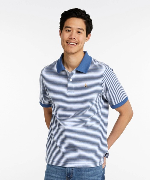 L.L.Bean（エルエルビーン）の「プレミアム・ダブル・エル・ポロシャツ、ビーン・ブーツの刺繍入り　ストライプ ジャパン・フィット（ポロシャツ・メンズ・ブルー・XX-LARGE/X-LARGE/LARGE/MEDIUM/SMALL）」の3枚目の写真