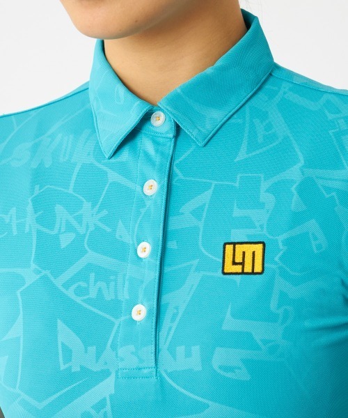 Loudmouth(ラウドマウス)の「LOUDMOUTH/ラウドマウス ゴルフウェア ブランド ロゴ エンボス ハーフボタン 半袖 シャツ ポロシャツ 吸汗速乾 UV(ポロシャツ・レディース・ピンク/ターコイズブルー/イエロー/ホワイト/ネイビー/ブラック・M/L/LL)」の18枚目の写真