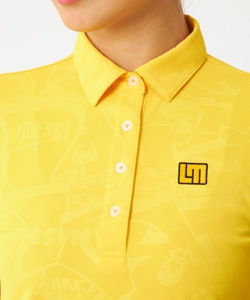 Loudmouth(ラウドマウス)の「LOUDMOUTH/ラウドマウス ゴルフウェア ブランド ロゴ エンボス ハーフボタン 半袖 シャツ ポロシャツ 吸汗速乾 UV(ポロシャツ・レディース・ピンク/ターコイズブルー/イエロー/ホワイト/ネイビー/ブラック・M/L/LL)」の21枚目の写真