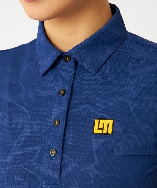 Loudmouth(ラウドマウス)の「LOUDMOUTH/ラウドマウス ゴルフウェア ブランド ロゴ エンボス ハーフボタン 半袖 シャツ ポロシャツ 吸汗速乾 UV(ポロシャツ・レディース・ピンク/ターコイズブルー/イエロー/ホワイト/ネイビー/ブラック・M/L/LL)」の15枚目の写真