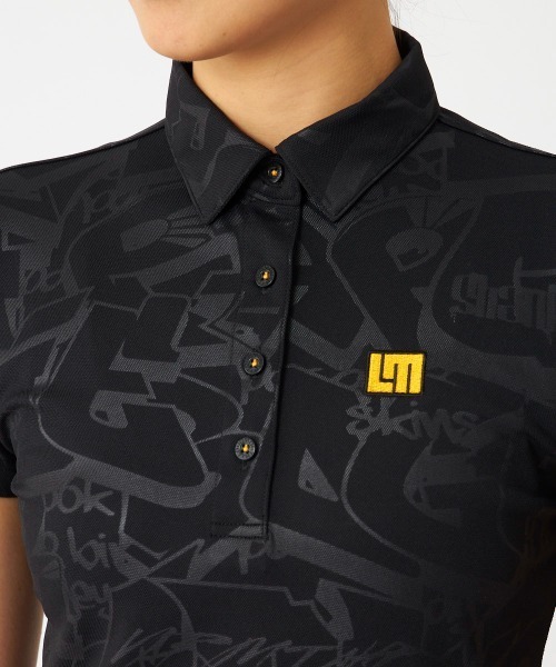Loudmouth(ラウドマウス)の「LOUDMOUTH/ラウドマウス ゴルフウェア ブランド ロゴ エンボス ハーフボタン 半袖 シャツ ポロシャツ 吸汗速乾 UV(ポロシャツ・レディース・ピンク/ターコイズブルー/イエロー/ホワイト/ネイビー/ブラック・M/L/LL)」の12枚目の写真