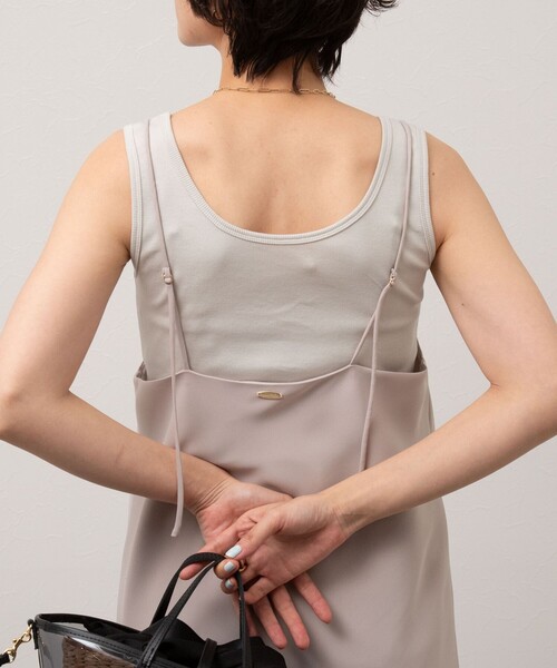 NOLLEY’S Sophi（ノーリーズソフィ）の「2WAYベアテレコタンクトップ（タンクトップ・レディース・ブラック/グレイッシュベージュ/オフホワイト・FREE）」の3枚目の写真