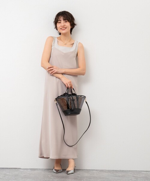 NOLLEY’S Sophi（ノーリーズソフィ）の「2WAYベアテレコタンクトップ（タンクトップ・レディース・ブラック/グレイッシュベージュ/オフホワイト・FREE）」の15枚目の写真