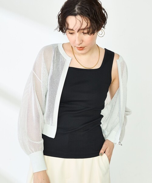 NOLLEY’S Sophi（ノーリーズソフィ）の「2WAYベアテレコタンクトップ（タンクトップ・レディース・ブラック/グレイッシュベージュ/オフホワイト・FREE）」の6枚目の写真