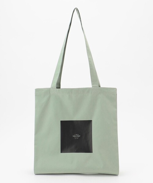 J.PRESS YORK STREET（ジェイプレスヨークストリート）の「【UNISEX】2ポケットロゴトートバック（トートバッグ・レディース・ライトグリーン系/グレー系/ブルー系/ピンク系・F）」の3枚目の写真